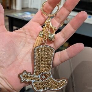 Gold Cowboy Boot Keychain